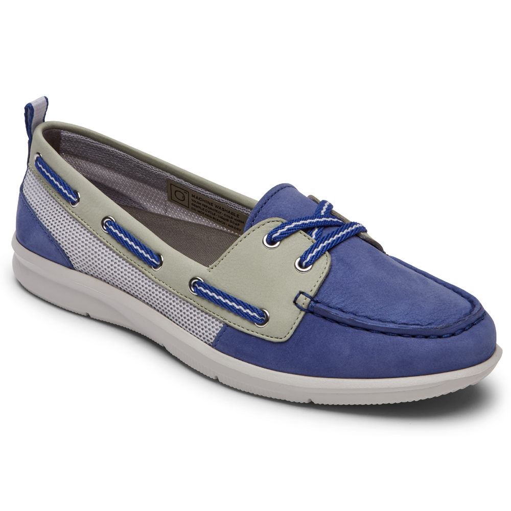 Rockport Womens Boat Shoes Blue - Ayva Washable - UK 534-TNEZPQ